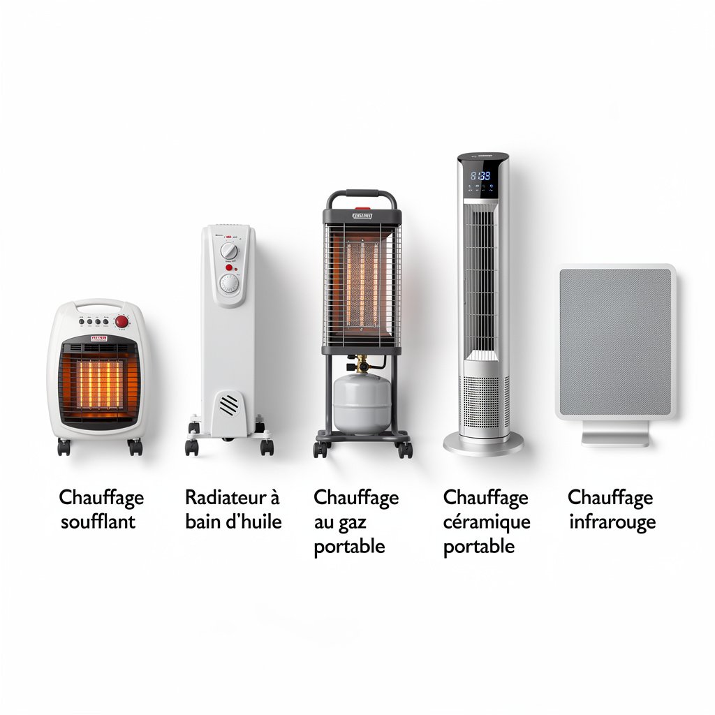 Différents types de chauffage portable disponibles